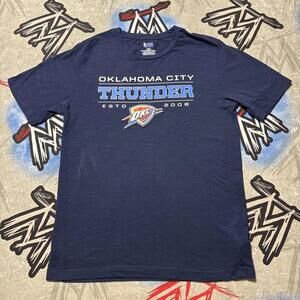 Okc Thunder Basketball Oklahoma City Heritage Cotton Mens L T Shirt